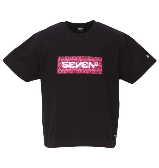 大きいサイズ メンズ SEVEN2 半袖 Tシャツ ブラック 1268-3200-2 3L 4L 5L 6L 8L