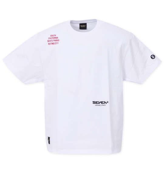 大きいサイズ メンズ SEVEN2 半袖 Tシャツ ホワイト 1268-3201-1 3L 4L 5L 6L 8L