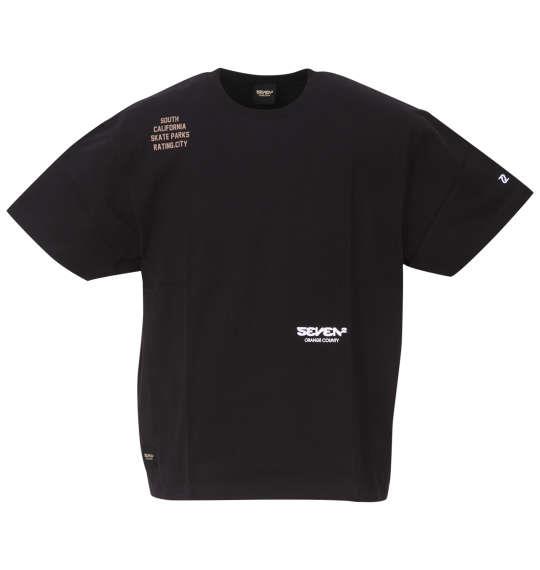 大きいサイズ メンズ SEVEN2 半袖 Tシャツ ブラック 1268-3201-2 3L 4L 5L 6L 8L