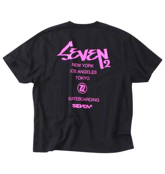 大きいサイズ メンズ SEVEN2 半袖 Tシャツ ブラック 1268-3202-2 3L 4L 5L 6L 8L