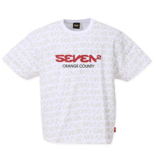 大きいサイズ メンズ SEVEN2 半袖 Tシャツ ホワイト 1268-3203-1 3L 4L 5L 6L 8L