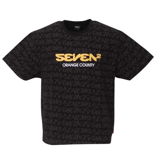 大きいサイズ メンズ SEVEN2 半袖 Tシャツ ブラック 1268-3203-2 3L 4L 5L 6L 8L