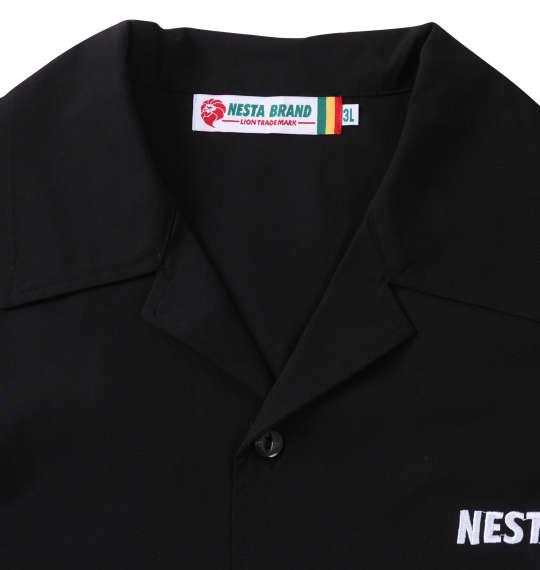 大きいサイズ メンズ NESTA BRAND オープンカラー 半袖 シャツ ブラック 1277-3250-2 3L 4L 5L 6L 8L