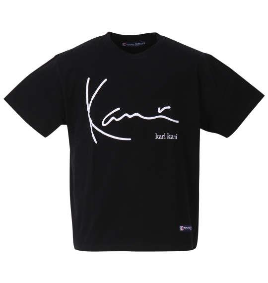 大きいサイズ メンズ KARL KANI 天竺 半袖 Tシャツ ブラック 1278-3265-2 3L 4L 5L 6L 8L