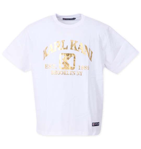 大きいサイズ メンズ KARL KANI 天竺 半袖 Tシャツ ホワイト 1278-3266-1 3L 4L 5L 6L 8L