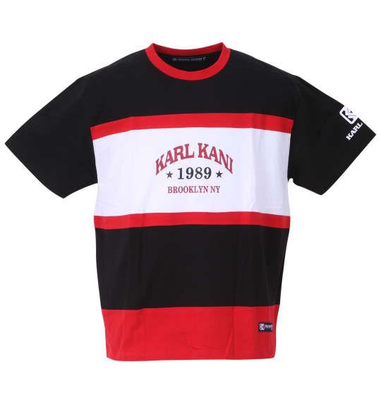 大きいサイズ メンズ KARL KANI 天竺切替 半袖 Tシャツ ブラック 1278-3267-2 3L 4L 5L 6L 8L