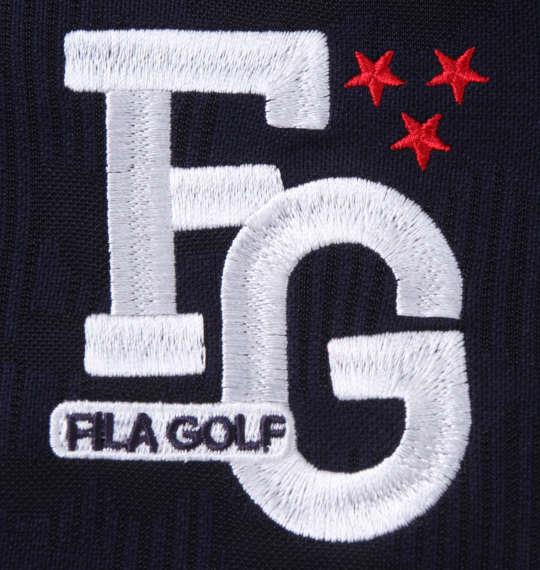 大きいサイズ メンズ FILA GOLF ジャガード ハーフジップ 半袖 シャツ ネイビー 1278-3281-1 3L 4L 5L 6L