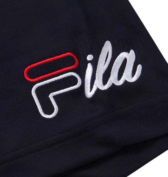 大きいサイズ メンズ FILA GOLF ジャガード ハーフジップ 半袖 シャツ ネイビー 1278-3281-1 3L 4L 5L 6L