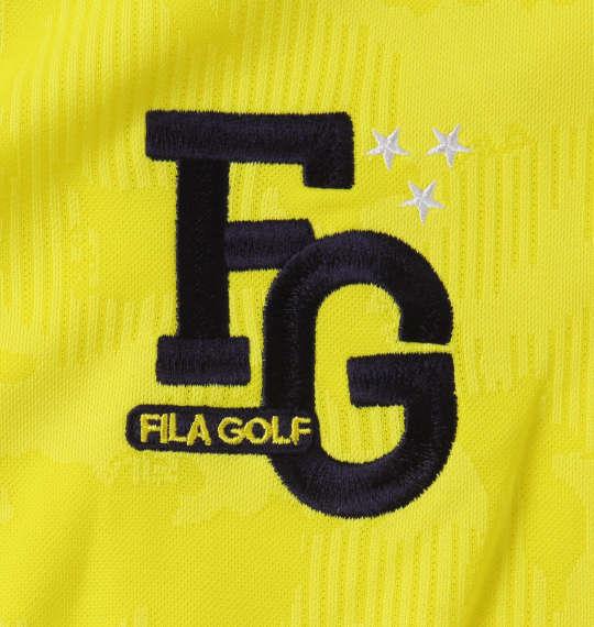 大きいサイズ メンズ FILA GOLF ジャガード ハーフジップ 半袖 シャツ イエロー 1278-3281-2 3L 4L 5L 6L