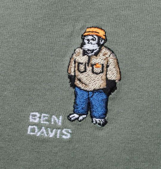 大きいサイズ メンズ BEN DAVIS ワンポイント刺繍 半袖 Tシャツ カーキ 1278-3518-1 3L 4L 5L 6L