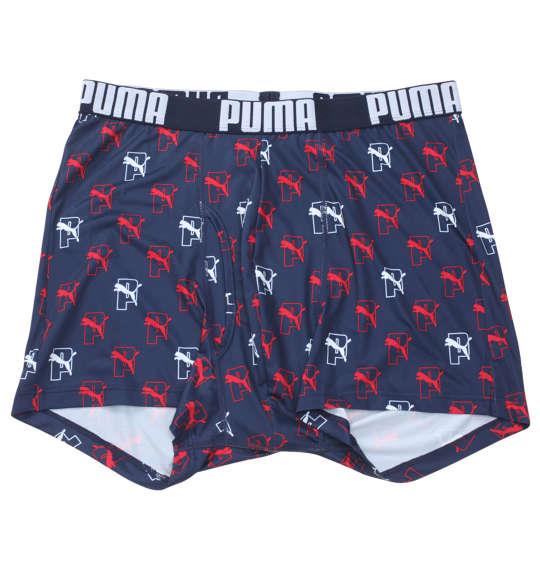 大きいサイズ メンズ PUMA 2P RENUポリベアモノグラムAOP ボクサーパンツ ネイビー × ブラック 1249-3271-1 3L 4L 5L 6L 7L 8L