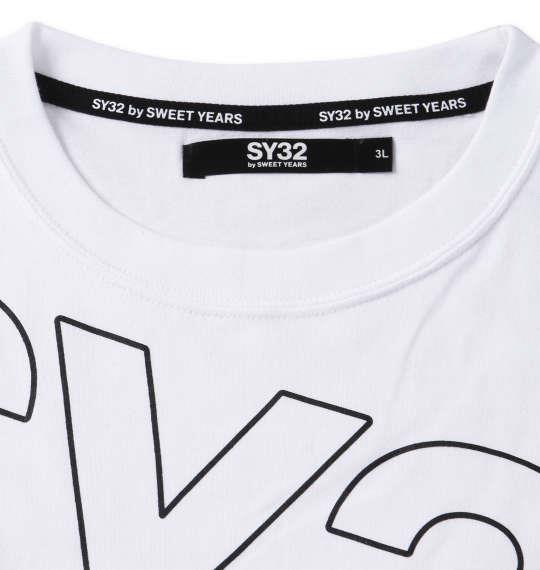 大きいサイズ メンズ SY32 by SWEET YEARS スラッシュビッグロゴ 半袖 Tシャツ ホワイト 1278-3500-1 3L 4L 5L 6L
