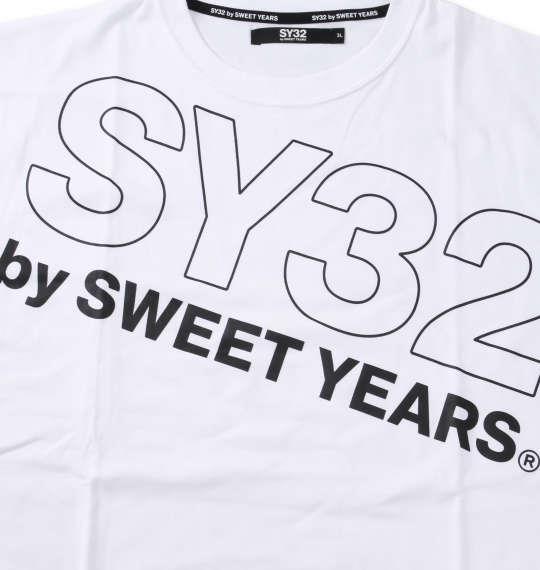 大きいサイズ メンズ SY32 by SWEET YEARS スラッシュビッグロゴ 半袖 Tシャツ ホワイト 1278-3500-1 3L 4L 5L 6L