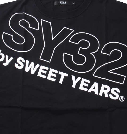 大きいサイズ メンズ SY32 by SWEET YEARS スラッシュビッグロゴ 半袖 Tシャツ ブラック 1278-3500-2 3L 4L 5L 6L