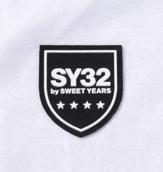 大きいサイズ メンズ SY32 by SWEET YEARS エンボスボックスロゴジップ 半袖 ポロシャツ ホワイト 1278-3503-1 3L 4L 5L 6L