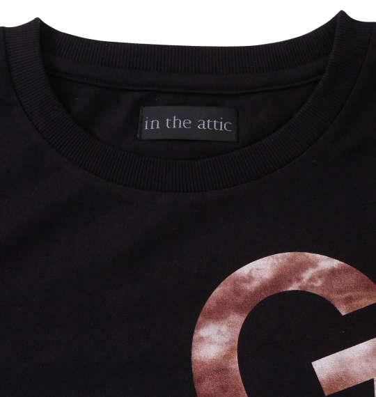 大きいサイズ メンズ in the attic &ロゴエンボス箔シート 半袖 Tシャツ ブラック 1258-3221-2 3L 4L 5L 6L