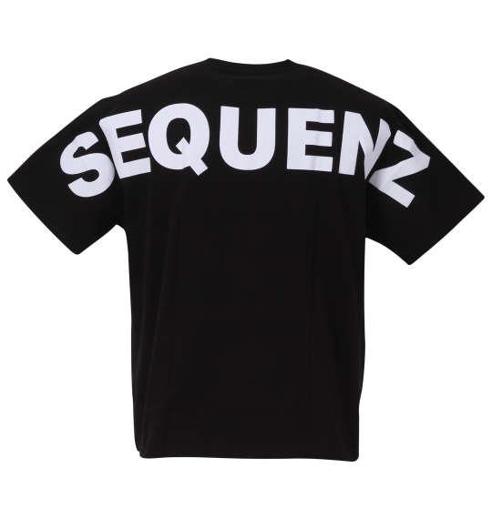 大きいサイズ メンズ SEQUENZ バックビッグロゴ 半袖 Tシャツ ブラック 1258-3283-2 3L 4L 5L 6L