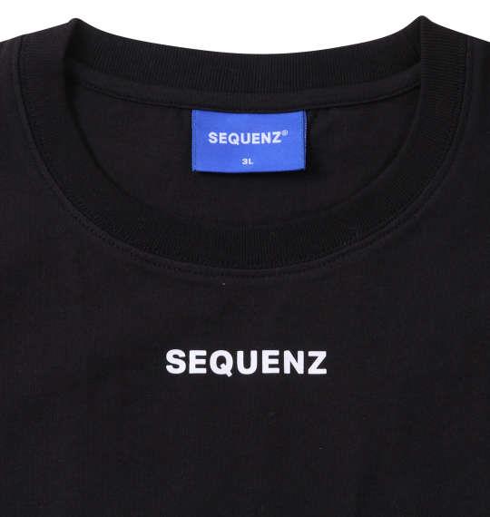 大きいサイズ メンズ SEQUENZ バックビッグロゴ 半袖 Tシャツ ブラック 1258-3283-2 3L 4L 5L 6L