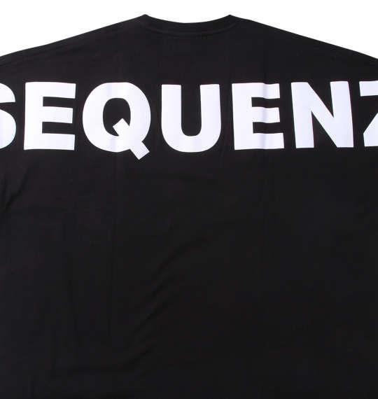 大きいサイズ メンズ SEQUENZ バックビッグロゴ 半袖 Tシャツ ブラック 1258-3283-2 3L 4L 5L 6L