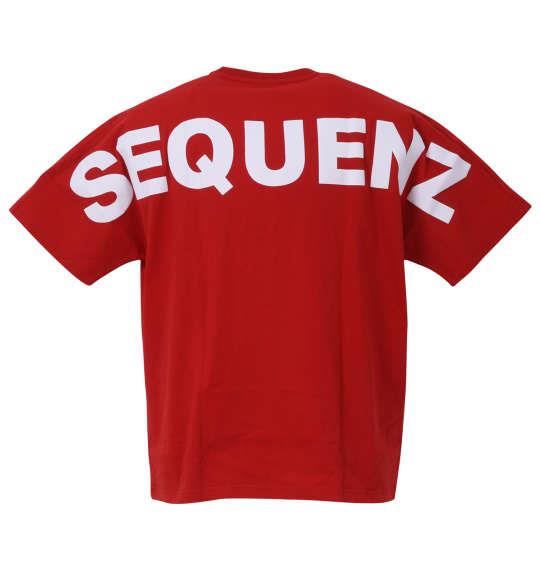 大きいサイズ メンズ SEQUENZ バックビッグロゴ 半袖 Tシャツ レッド 1258-3283-3 3L 4L 5L 6L