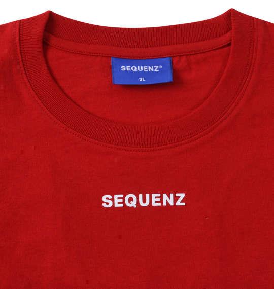 大きいサイズ メンズ SEQUENZ バックビッグロゴ 半袖 Tシャツ レッド 1258-3283-3 3L 4L 5L 6L