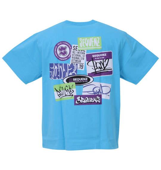 大きいサイズ メンズ SEQUENZ SQNZタグズ 半袖 Tシャツ アクア 1258-3284-3 3L 4L 5L 6L