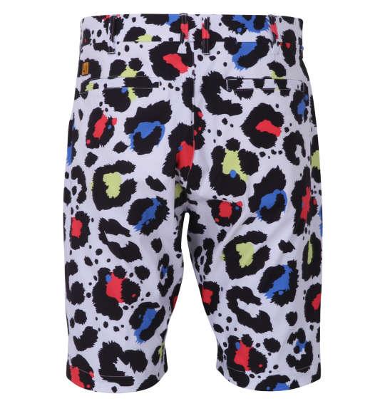 大きいサイズ メンズ LOUDMOUTH ストレッチ ツイル柄 ハーフパンツ ネオンレオパード 1274-3221-1 100 105 110 115 120 130