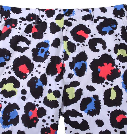 大きいサイズ メンズ LOUDMOUTH ストレッチ ツイル柄 ハーフパンツ ネオンレオパード 1274-3221-1 100 105 110 115 120 130