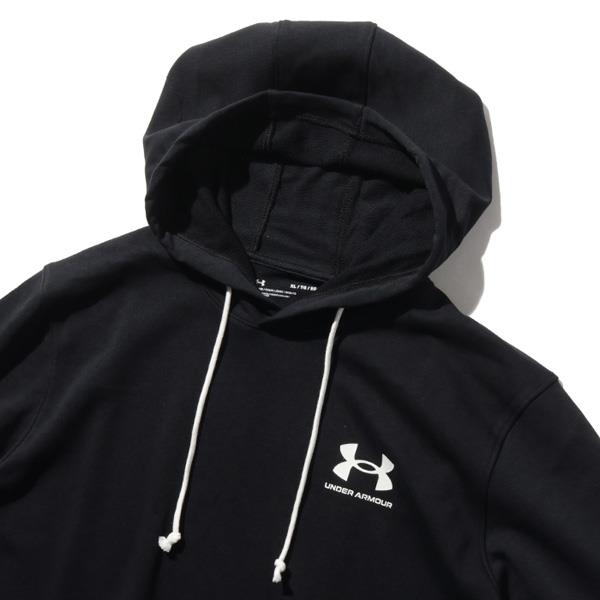 大きいサイズ メンズ UNDER ARMOUR アンダーアーマー 半袖 プルオーバー パーカー RIVAL TERRY LC SS HD USA直輸入 1370396-001