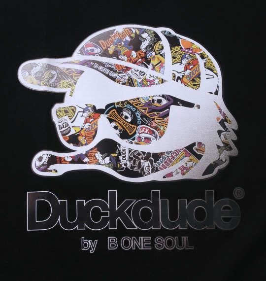 大きいサイズ メンズ b-one-soul DUCK DUDEステッカーフェイス 半袖 Tシャツ ブラック 1258-3280-2 3L 4L 5L 6L