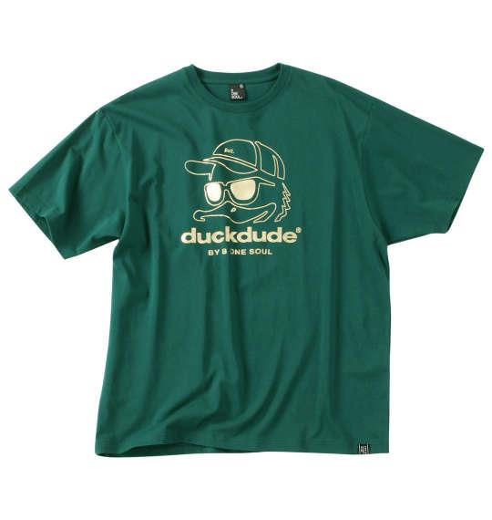 大きいサイズ メンズ b-one-soul DUCK DUDEメタリックフェイス 半袖 Tシャツ フォレスト 1258-3281-1 3L 4L 5L 6L