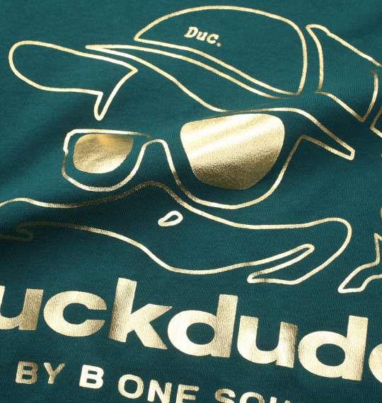 大きいサイズ メンズ b-one-soul DUCK DUDEメタリックフェイス 半袖 Tシャツ フォレスト 1258-3281-1 3L 4L 5L 6L