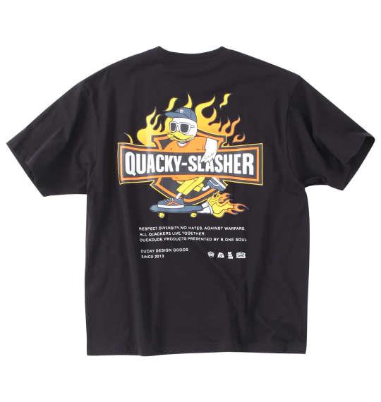 大きいサイズ メンズ b-one-soul DUCK DUDEフレイム 半袖 Tシャツ ブラック 1258-3282-2 3L 4L 5L 6L