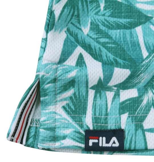 大きいサイズ メンズ FILA GOLF フリージングスキンボタニカルプリントホリゾンタルカラー 半袖 シャツ グリーン 1278-3282-2 3L 4L 5L 6L