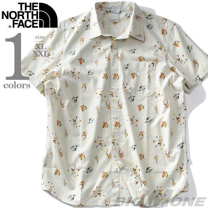 【bb0623】大きいサイズ メンズ THE NORTH FACE ノースフェイス 総柄 半袖 シャツ BAYTRAIL SHIRT USA直輸入 nf0a55nd-5l7