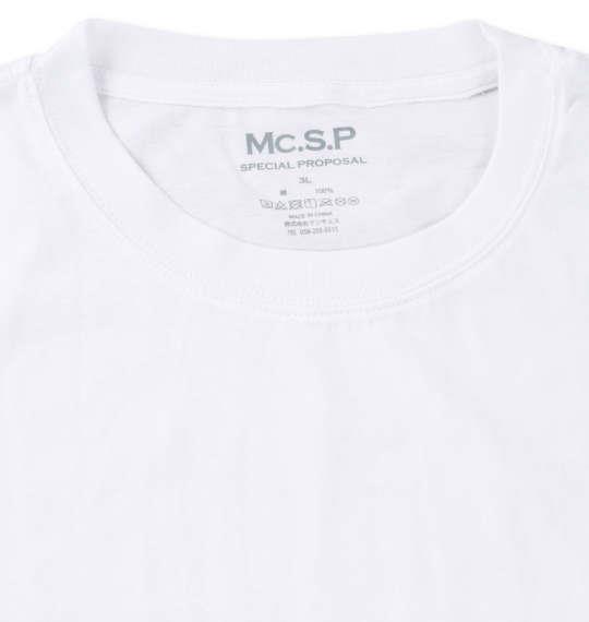 大きいサイズ メンズ Mc.S.P クルー Tシャツ 3枚パック ホワイト 1258-3290-1 3L 4L 5L 6L 7L 8L