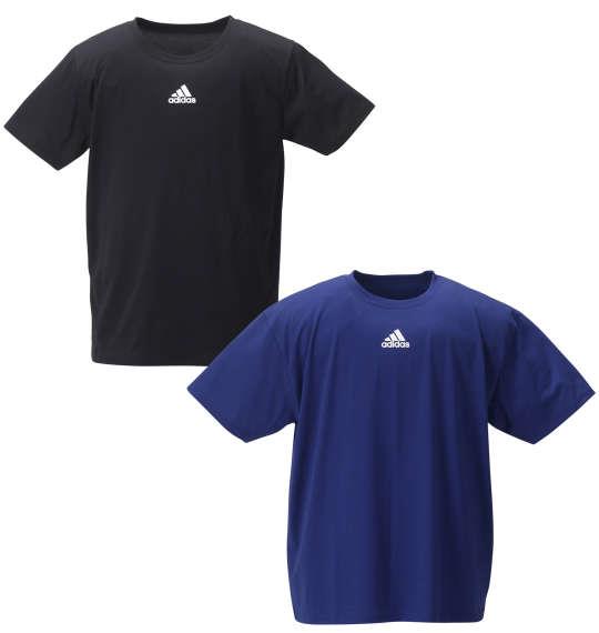 大きいサイズ メンズ adidas 2P クルーネック 半袖 Tシャツ イェールネイビー × ブラック 1249-3280-1 3L 4L 5L 6L 8L