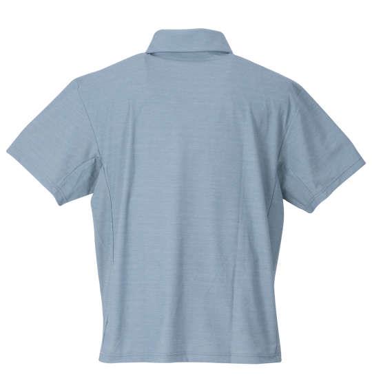 大きいサイズ メンズ DESCENTE SUNSCREEN ミニ鹿の子 FULL GRAPHIC 半袖 ポロシャツ サックス杢 1278-3272-4 3L 4L 5L 6L