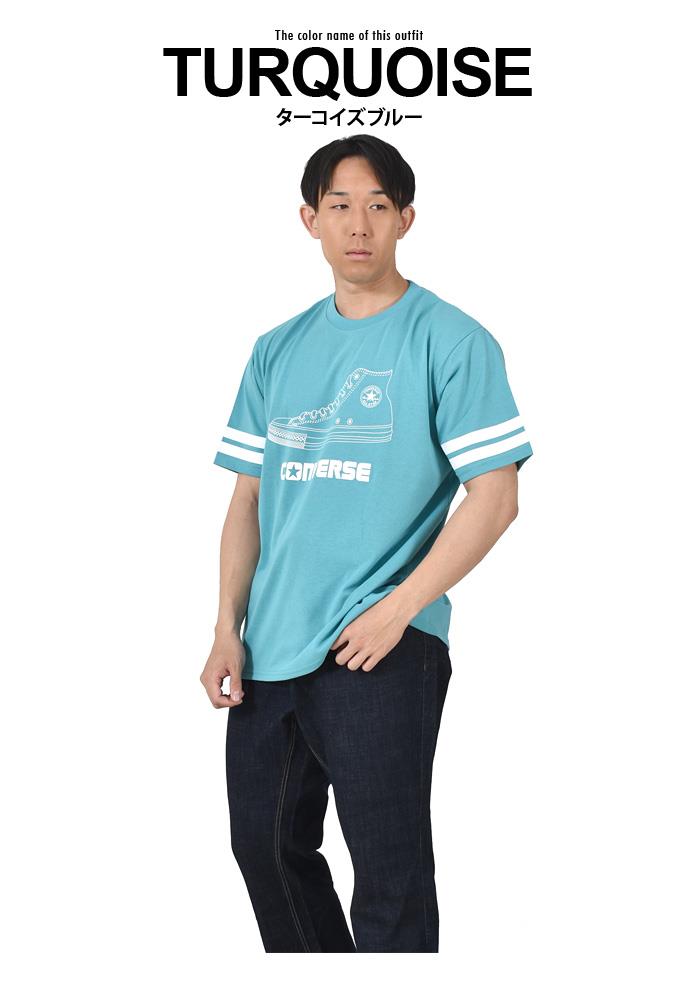 大きいサイズ メンズ CONVERSE コンバース 袖ライン プリント 半袖 Tシャツ 32603114