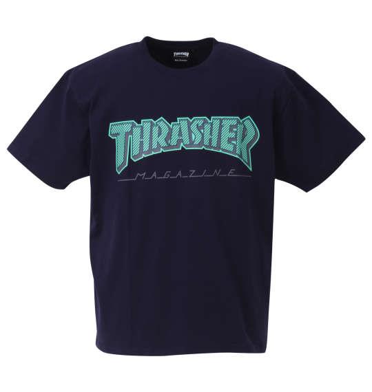 大きいサイズ メンズ THRASHER 半袖 Tシャツ ネイビー 1278-3534-1 3L 4L 5L 6L 8L