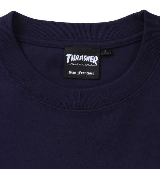 大きいサイズ メンズ THRASHER 半袖 Tシャツ ネイビー 1278-3534-1 3L 4L 5L 6L 8L