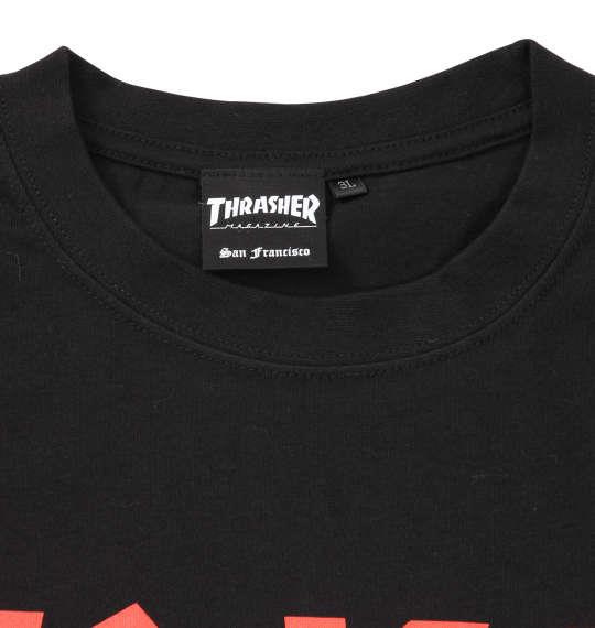 大きいサイズ メンズ THRASHER 半袖 Tシャツ ブラック × レッド 1278-3585-4 3L 4L 5L 6L 8L