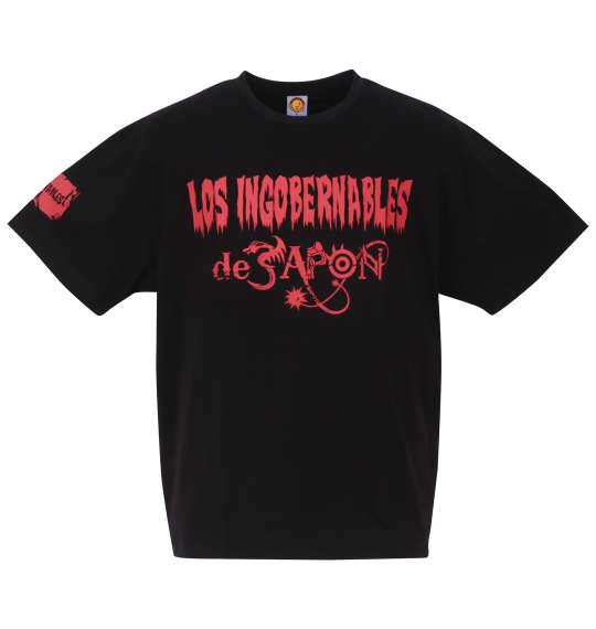 大きいサイズ メンズ 新日本プロレス L・I・J 半袖 Tシャツ ブラック × レッド 1278-3592-1 3L 4L 5L 6L 8L