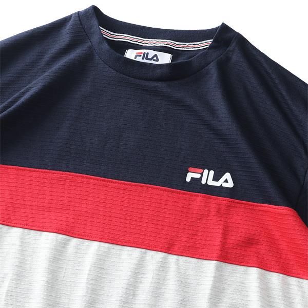 大きいサイズ メンズ FILA フィラ タック天竺 半袖 Tシャツ + ハーフパンツ 上下セット 213316h