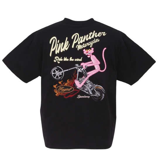 大きいサイズ メンズ PINK PANTHER × FLAGSTAFF ピンクパンサー 半袖 Tシャツ ブラック 1278-3287-2 3L 4L 5L 6L 8L