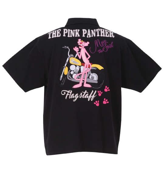 大きいサイズ メンズ PINK PANTHER × FLAGSTAFF ピンクパンサー 半袖 ポロシャツ ブラック 1278-3288-1 3L 4L 5L 6L 8L