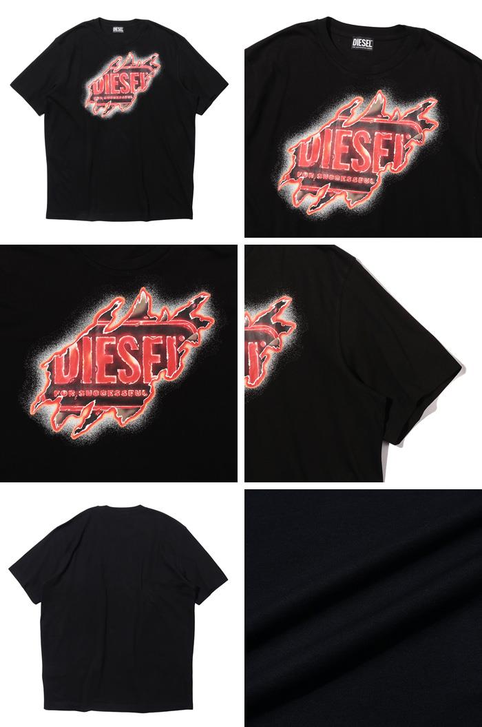 大きいサイズ メンズ DIESEL ディーゼル プリント 半袖 Tシャツ 直輸入品 a09754-0aaxj