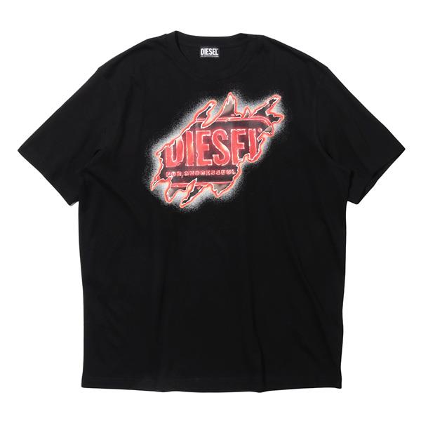 大きいサイズ メンズ DIESEL ディーゼル プリント 半袖 Tシャツ 直輸入品 a09754-0aaxj