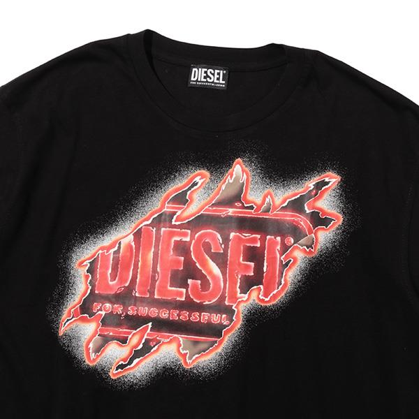 大きいサイズ メンズ DIESEL ディーゼル プリント 半袖 Tシャツ 直輸入品 a09754-0aaxj