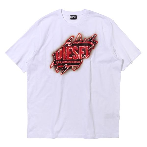 大きいサイズ メンズ DIESEL ディーゼル プリント 半袖 Tシャツ 直輸入品 a09754-0aaxj